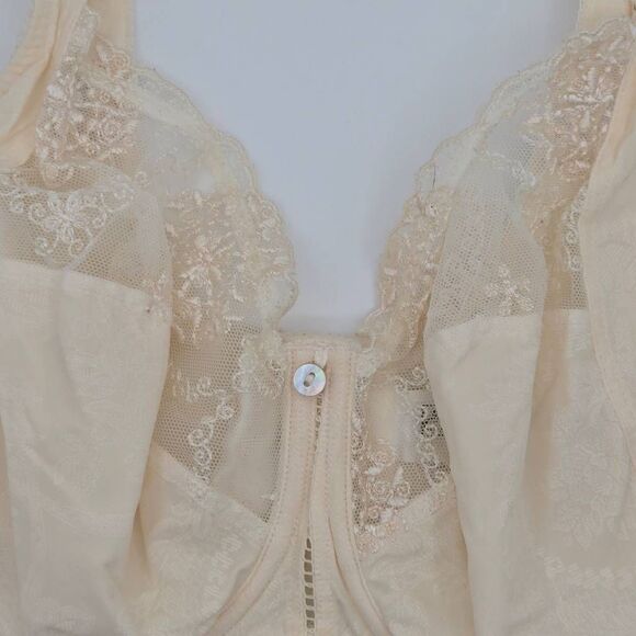 Empreinte Lilly Rose Bra Size 32F Beige Lace Full Cup Underwire - Picture 2 of 5